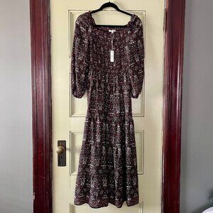 Max Studio Smocked Crepe Midi Dress, Small